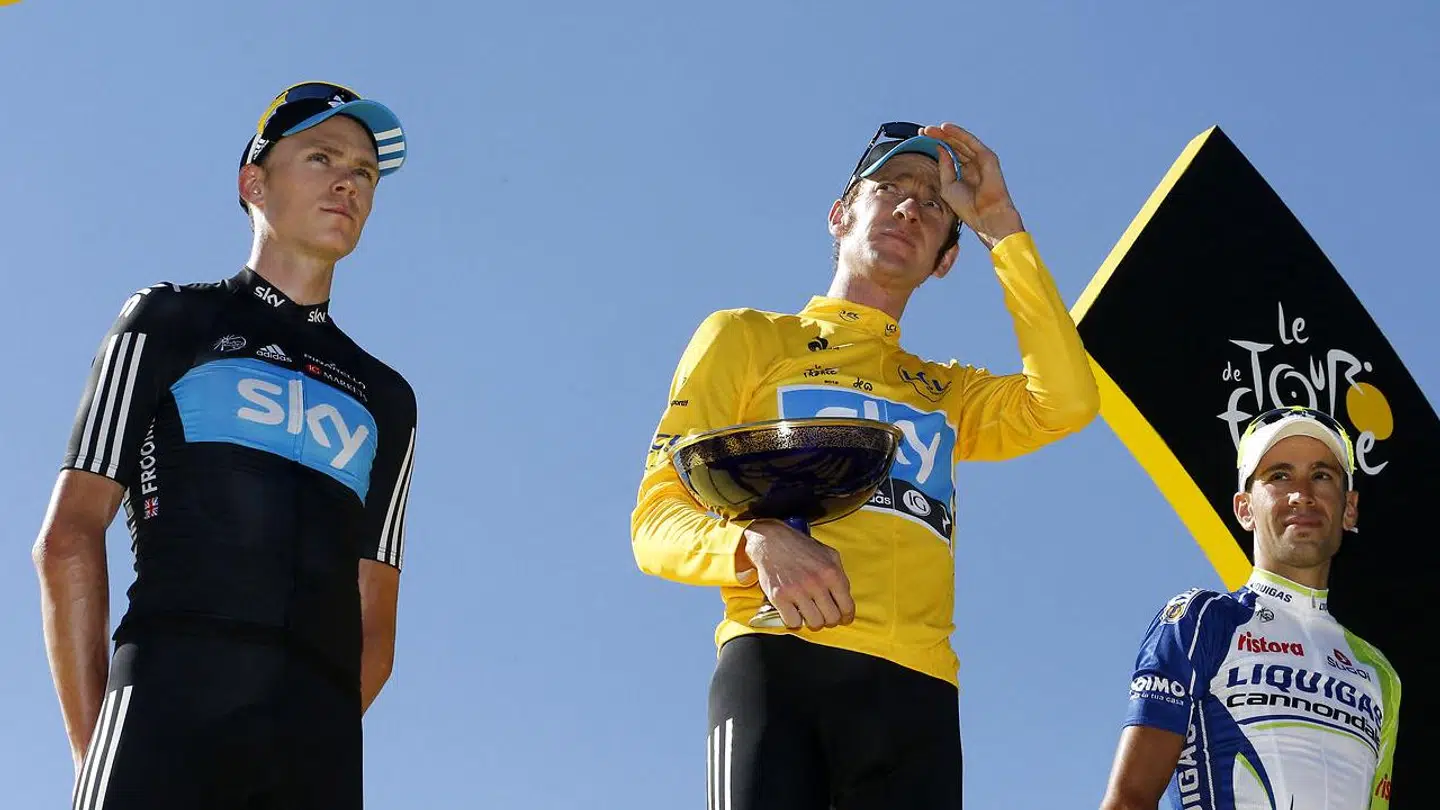 Bradley Wiggins vandt i 2012 Tour de France foran holdkammeraten Chris Froome.