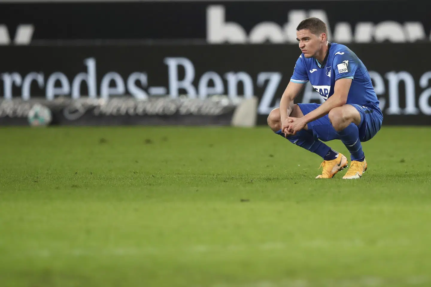 Robert Skov og Hoffenheim har gang i en vanskelig sæson i Bundesligaen, hvor klubben er at finde i den nederste halvdel. Tom Weller/Ritzau Scanpix