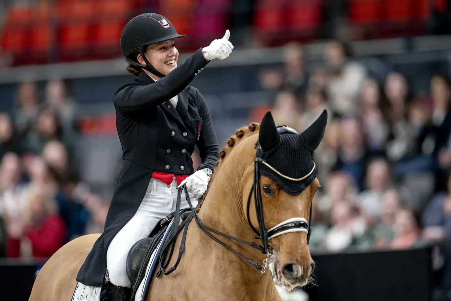 Cathrine Dufour skal repræsentere Danmark i dressur til OL i Tokyo, men det er usikkert, hvem der gør hende følgeskab. (Arkivfoto). Björn Larsson Rosvall/Ritzau Scanpix