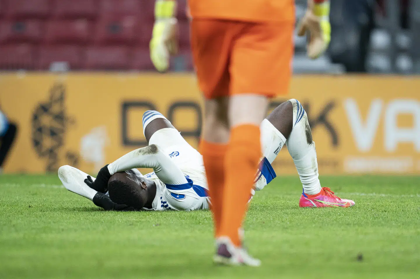 Mohamed Daramy udgik efter 21 minutters spil i kampen mod FC Midtjylland. Claus Bech/Ritzau Scanpix