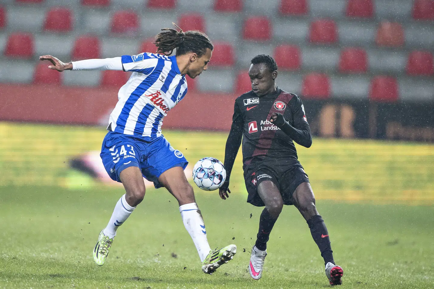 Pione Sisto og FC Midtjylland skal møde Sønderjyske i semifinalen. Henning Bagger/Ritzau Scanpix