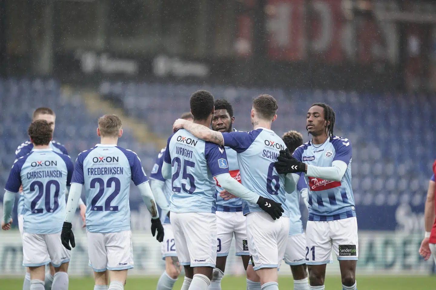 Sønderjyske tog føringen efter 12 minutters spil, og der kom aldrig rigtig spænding om, hvem der skulle avancere til semifinalerne. Claus Fisker/Ritzau Scanpix