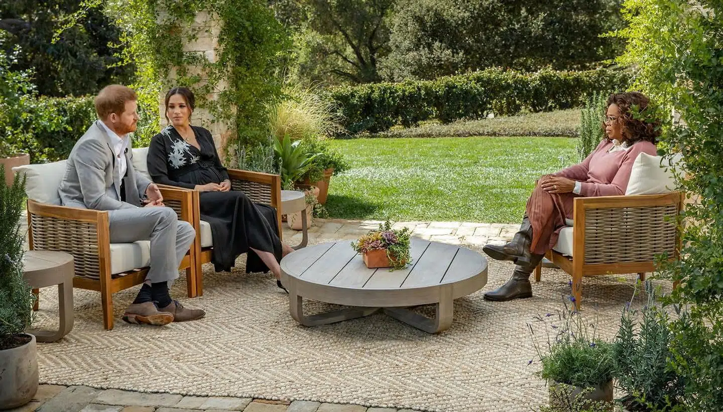 Prins Harry og Meghan under interviewet med Oprah.