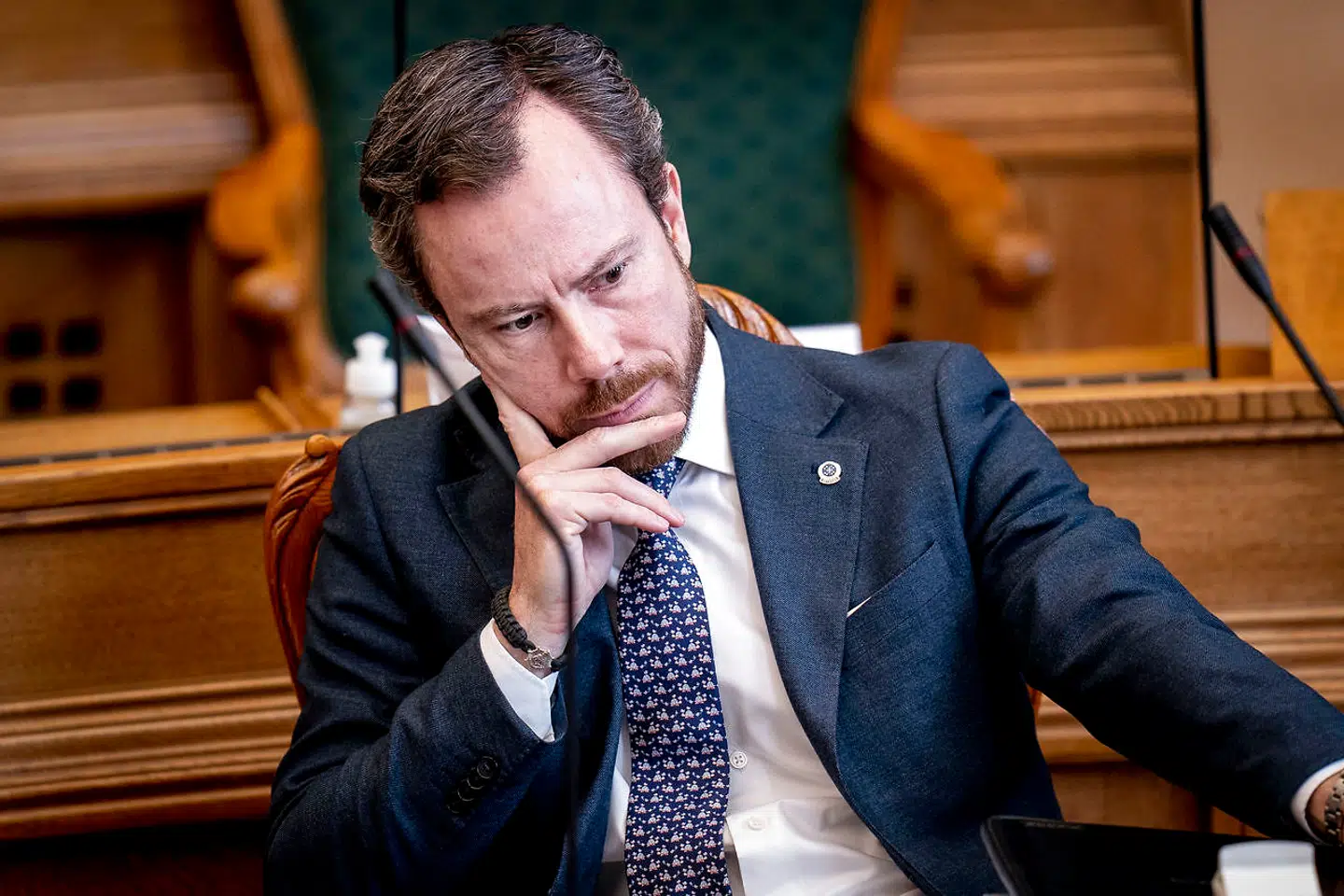 Venstres formand Jakob Ellemann-Jensen under møde i salen med statsministerens spørgetime i Folketinget på Christiansborg, tirsdag den 2. marts 2021.