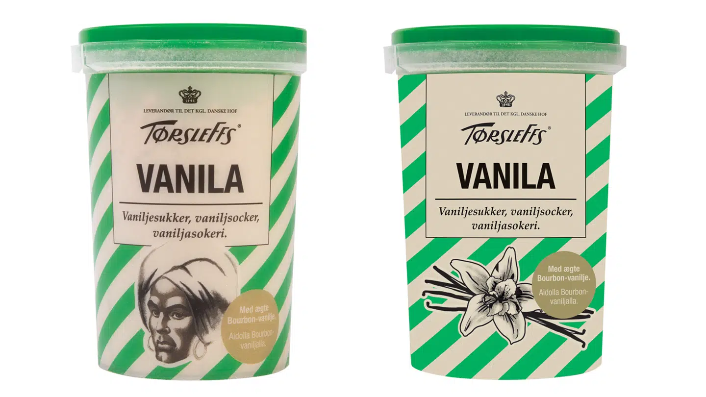 Vaniljebøtterne før og efter.