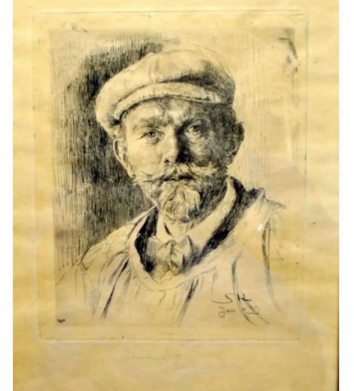 Her ses P. S. Krøyer-raderingen.