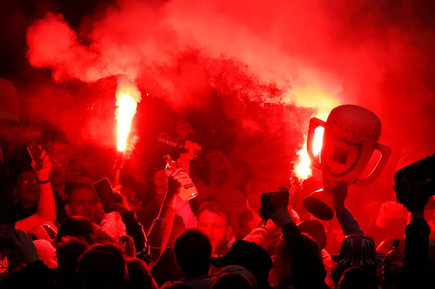 Rangers-fansene kunne søndag fejre det skotske mesterskab. Jason Cairnduff/Ritzau Scanpix