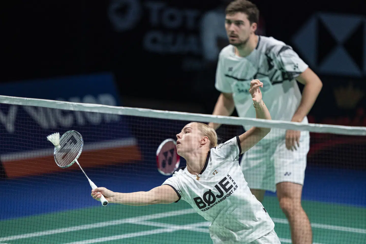 Alexandra Bøje og Mathias Christiansen skal i finalen i Schweiz møde franskmændene Delphine Delrue og Thom Gicquel. Claus Fisker/Ritzau Scanpix