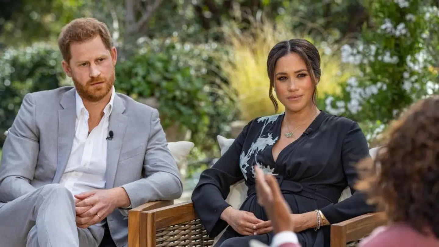 Harry og Meghan under interviewet med Oprah.