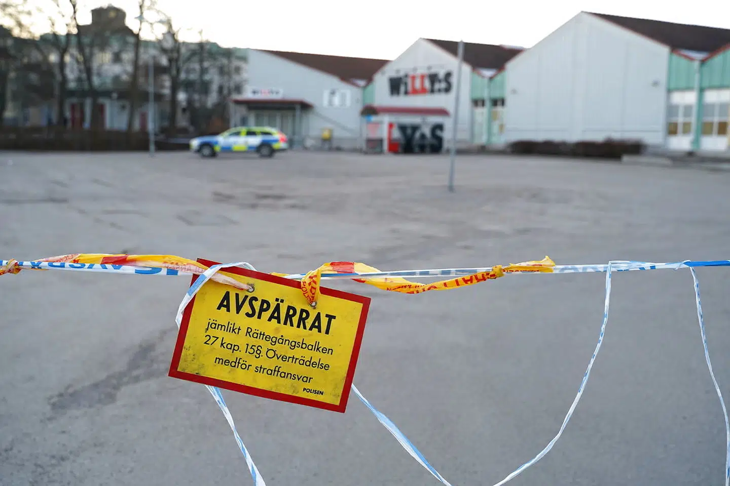 Et angreb skulle være foregået ved supermarkedet Willys.