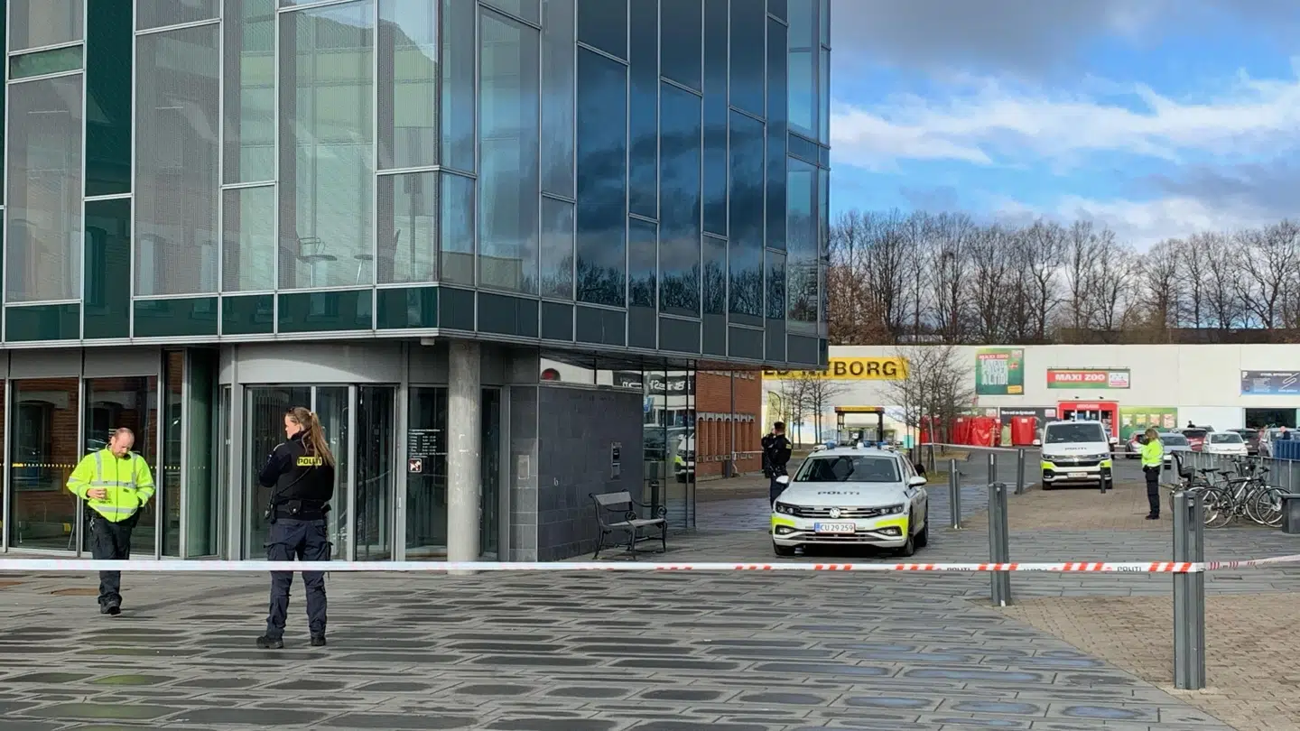 Politi ved rådhuset i Helsingør.