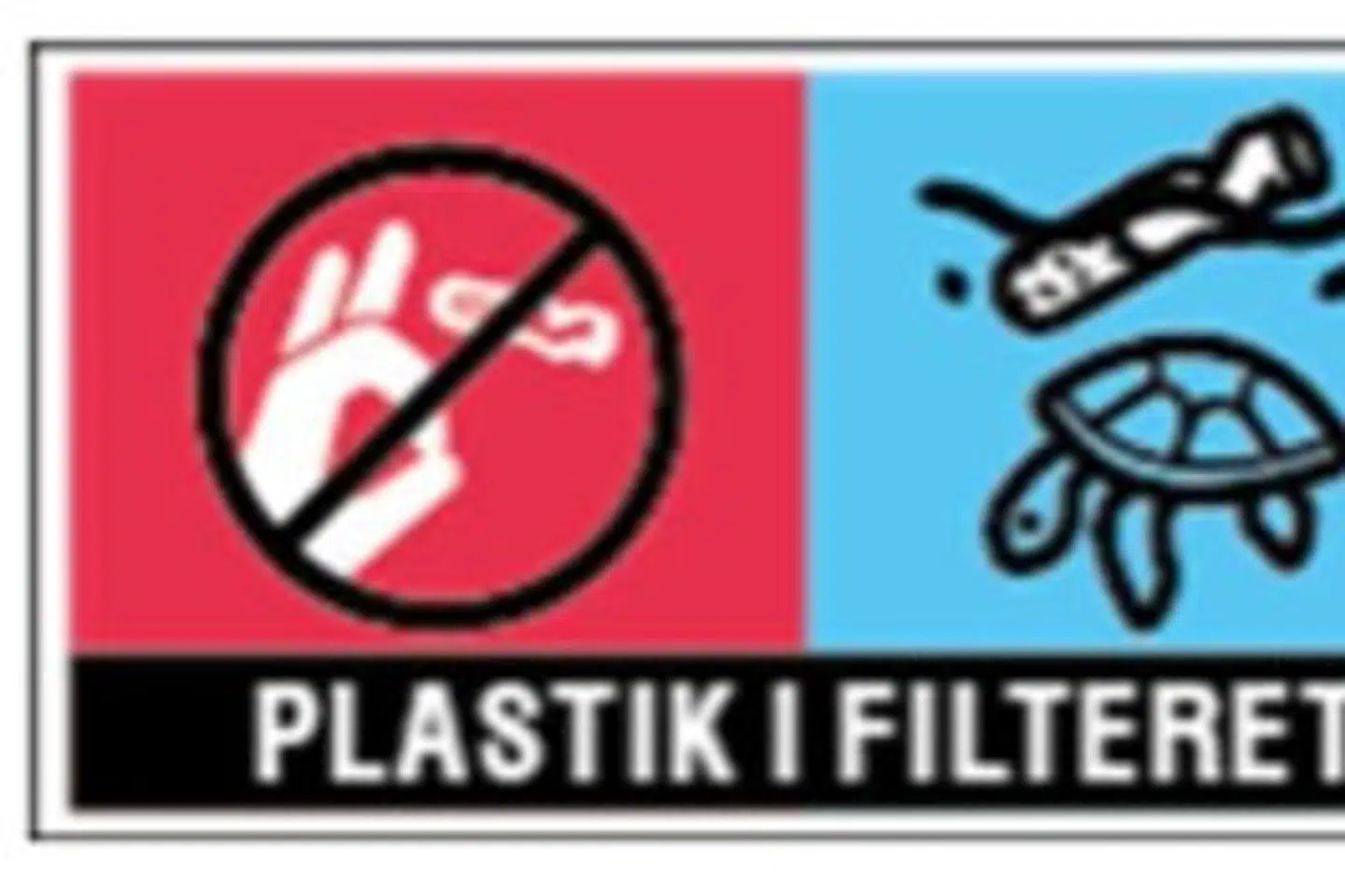 Mærket forestiller en død havskildpadde, fordi det anses som et stærkt symbol på et sårbart havmiljø, oplyser Miljøministeriet. Free