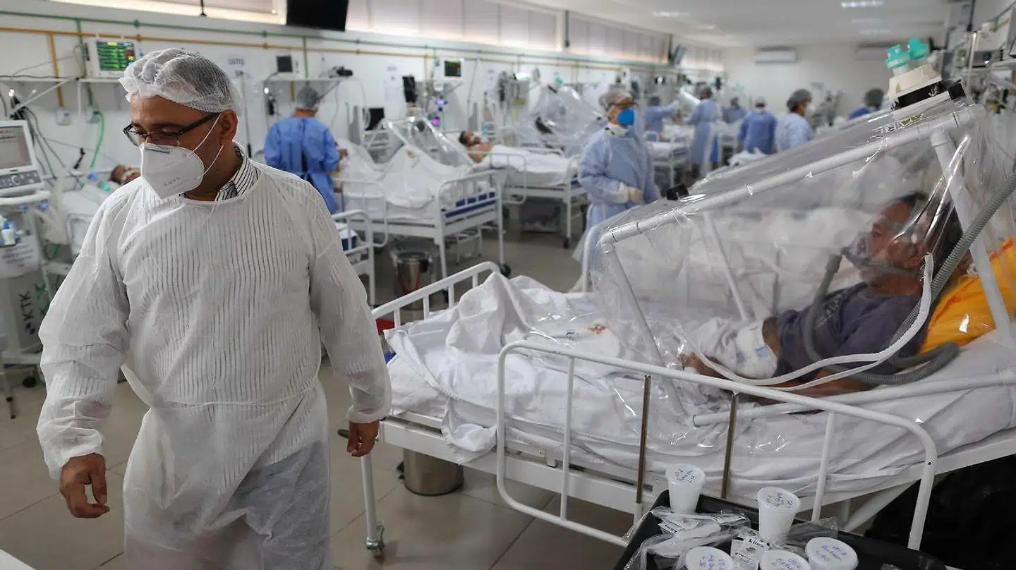Intensivafdeling i Manaus, Brasilien, hvor mange er indlagt med covid-19.