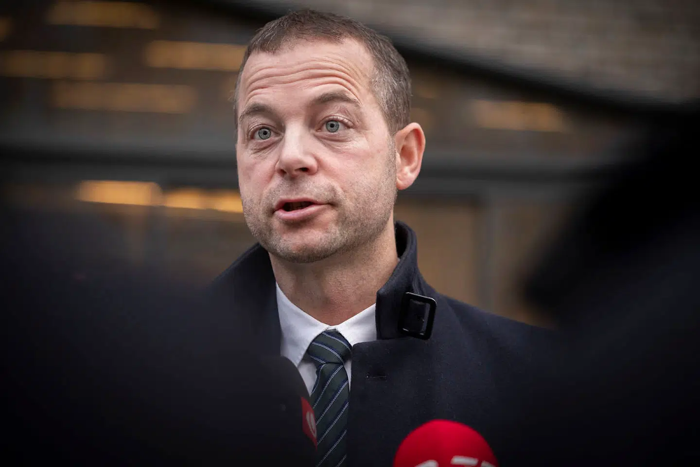 Radikales Morten Østergaard kommer ud fra Kommissionen om Skat som holder afhøringer af skatteministre i Retten på Frederiksberg, onsdag den 25. november 2020.. (Foto: Liselotte Sabroe/Ritzau Scanpix)