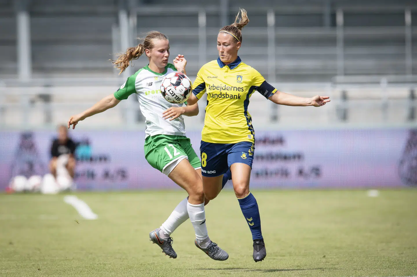 Brøndbys Theresa Eslund var også med i 2012, da Brøndby dengang samlet tabte 0-8 til Lyon i Champions League-kvartfinalerne. Bo Amstrup/Ritzau Scanpix