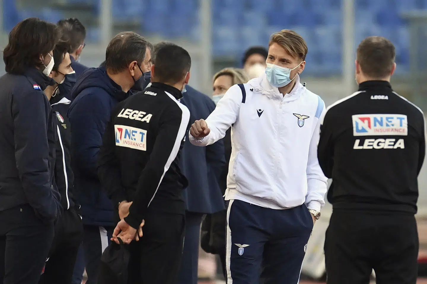 Lazio mødte tirsdag aften op som planlagt på deres hjemmebane, Stadio Olimpico i Rom, selv om spillerne godt vidste, at modstanderne fra Torino var forhindret i at komme. Alfredo Falcone/Ritzau Scanpix