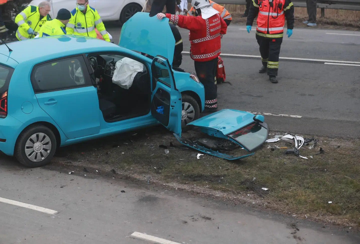 Der er kun meldinger om skader på biler.