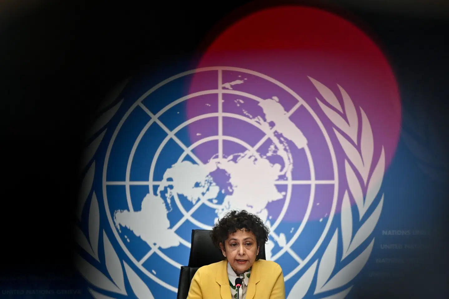 FN-eksperterne Irene Khan (på billedet) og Agnès Callamard fremlagde mandag deres foreløbige konklusioner om forgiftningen af Aleksej Navalnyj. Fabrice Coffrini/Ritzau Scanpix