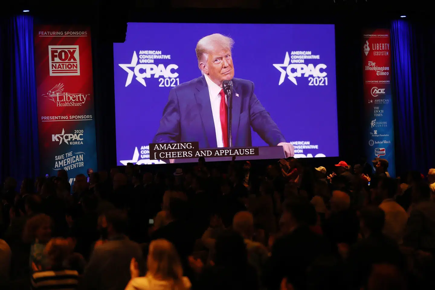 Trump blev flere gange mødt af store bifald under tale til konservativ konference. Joe Raedle/Ritzau Scanpix