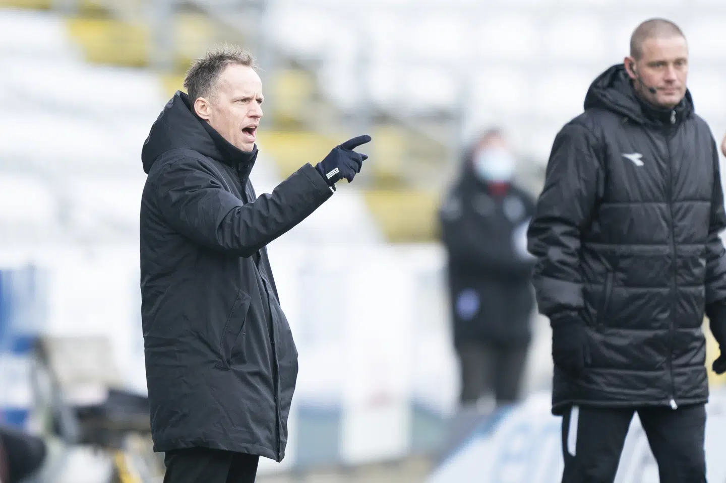 Den afgående OB-træner Jakob Michelsen kunne søndag se sit hold vinder over Randers. Claus Fisker/Ritzau Scanpix