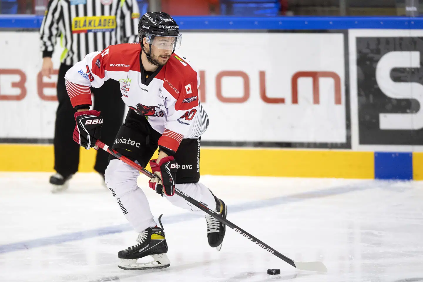 Martin Lefebvre var med til at føre Aalborg til sejr med en scoring i tredje periode søndag. (Arkivfoto) Thomas Sjørup/Ritzau Scanpix