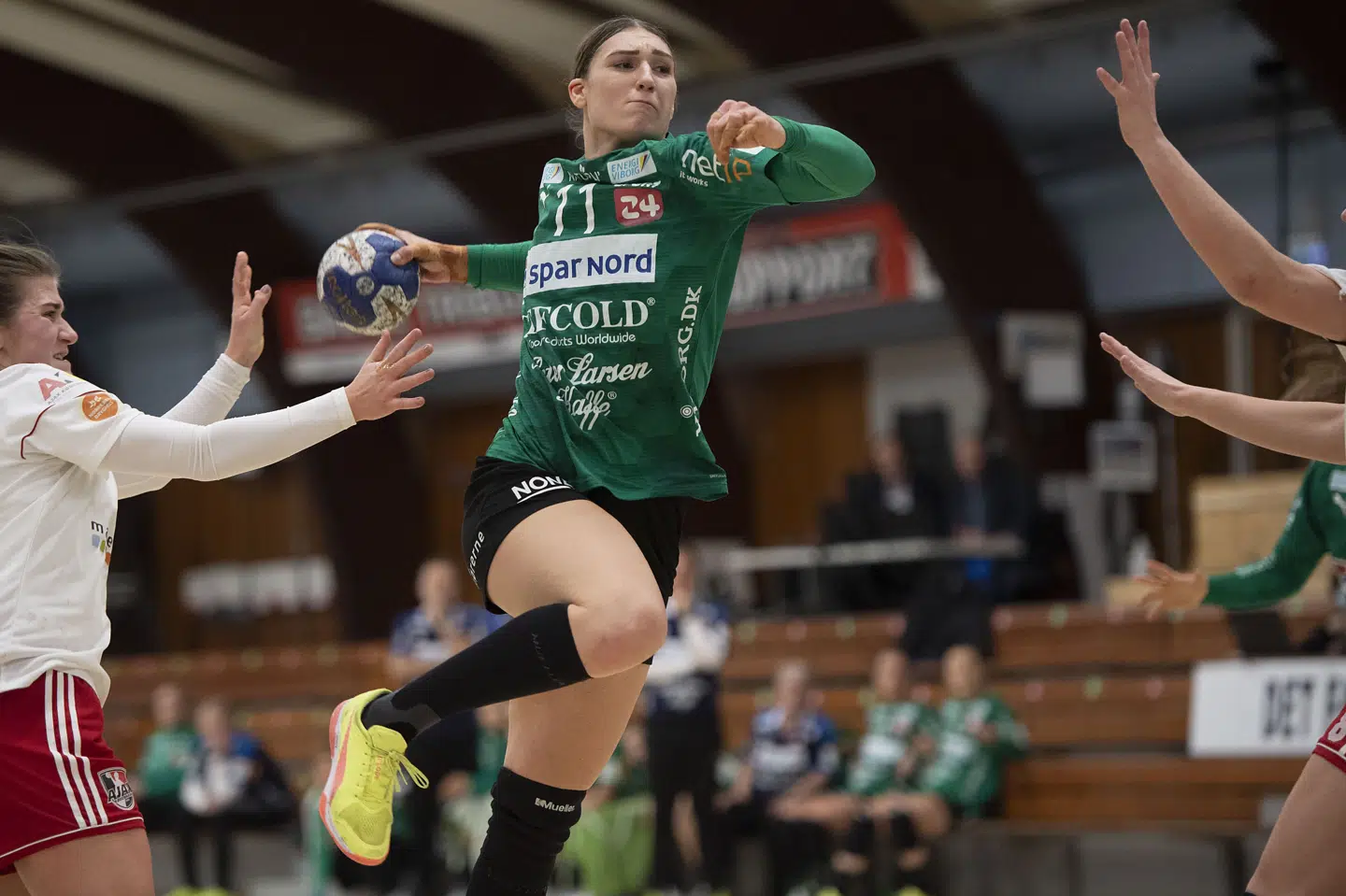 Viborgs bagspiller Line Haugsted bidrog lørdag med fire mål og var med til at skaffe en sejr ude over Randers HK. (Arkivfoto) Thomas Sjørup/Ritzau Scanpix