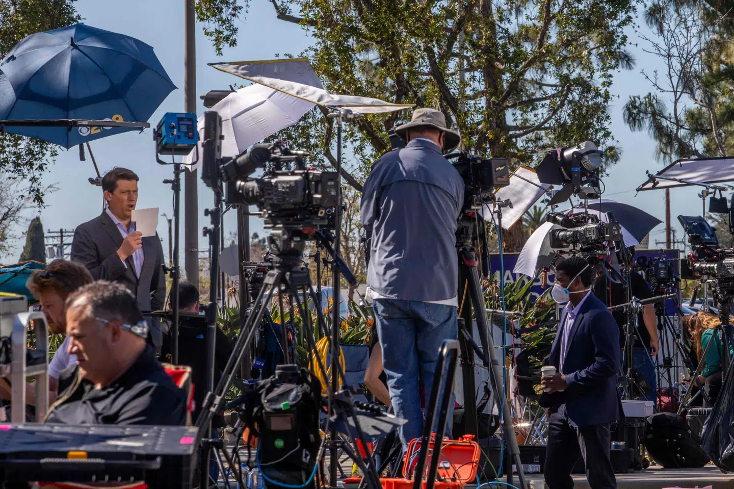 Inden Tiger Woods blev flyttet til Cedars-Sinai Medical Center, var han indlagt på Harbor UCLA Medical Center, hvor verdenspressen stod klar udenfor for at rapportere om nyt om den levende legende. Apu Gomes/Ritzau Scanpix