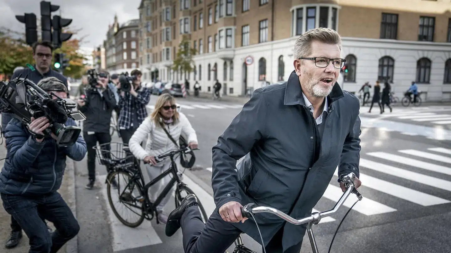 Frank Jensen (S) trak sig på et pressemøde 19. oktober 2020. Herefter tog han sin cykel og forlod pressen. Foto: Scanpix