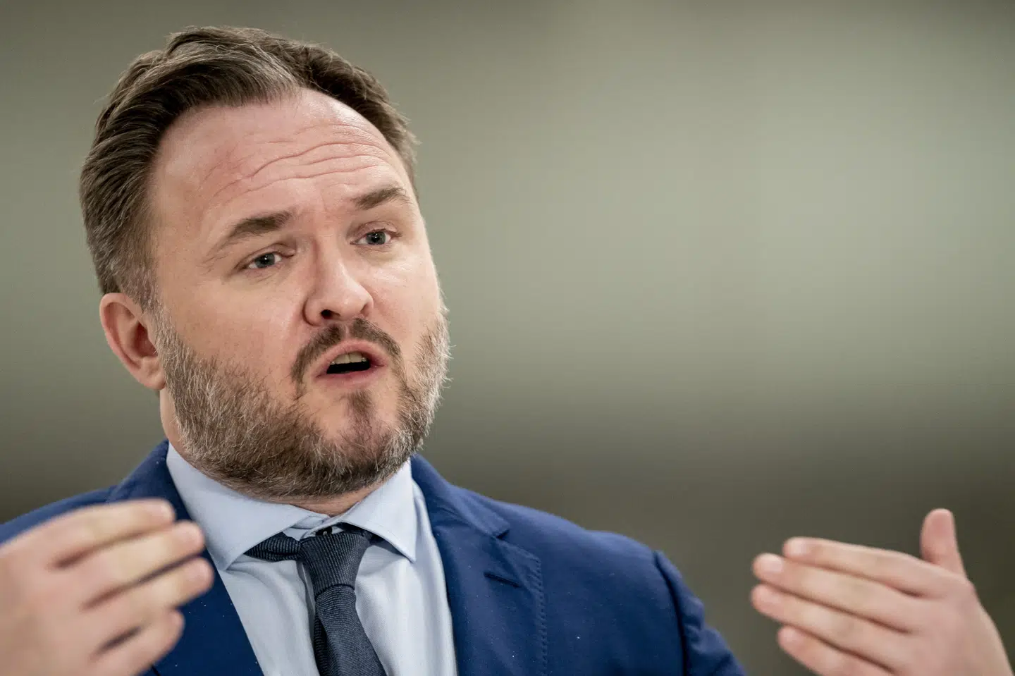 Klimaminister Dan Jørgensen fremhæver, at man har nået en tredjedel af målet på blot halvandet år. Mads Claus Rasmussen/Ritzau Scanpix