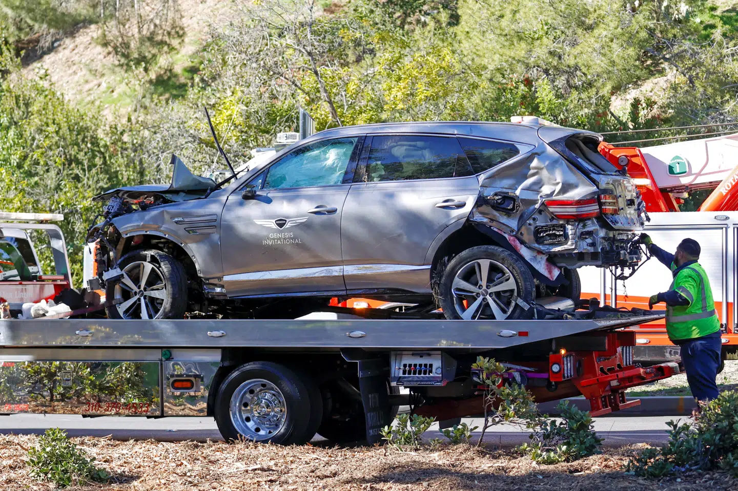 Golflegendens bil var totalsmadret efter soloulykken. (Arkivfoto) Mario Anzuoni/Reuters