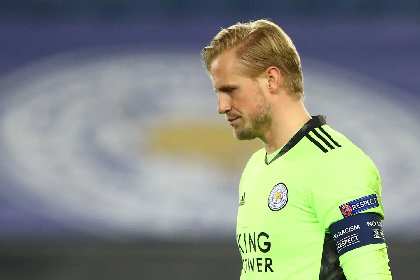Kasper Schmeichel og Leicester er færdige i dette års Europa League. Hannah Mckay/Reuters