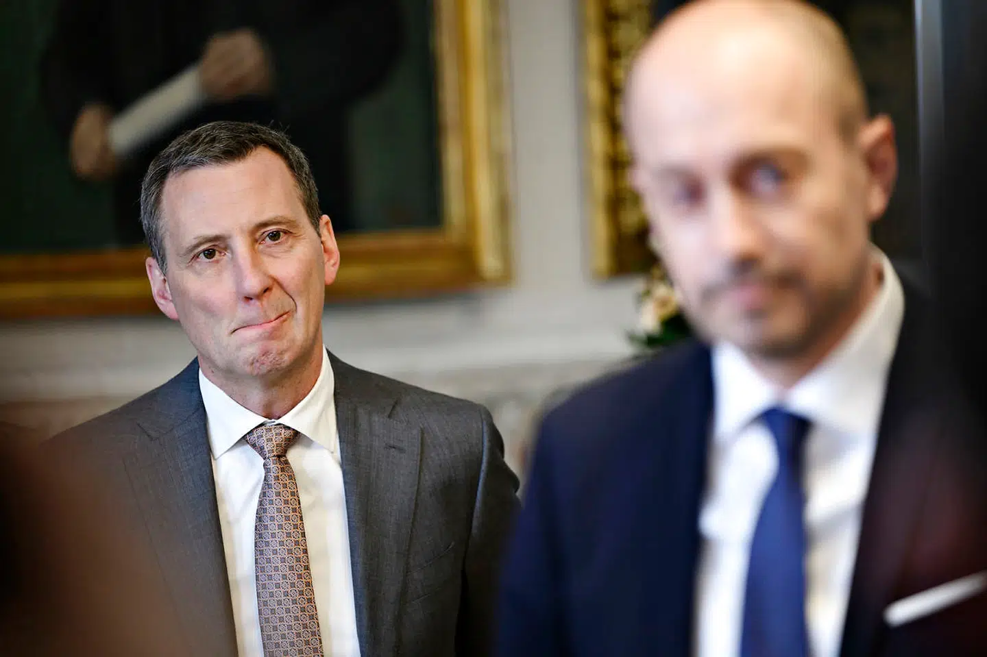 Justitsminister Nick Hækkerup (S) og sundhedsminister Magnus Heunicke (S), da de sammen med børne- og undervisningsministeren onsdag holdt pressemøde om genåbning af samfundet. Foto: Philip Davali/Ritzau Scanpix