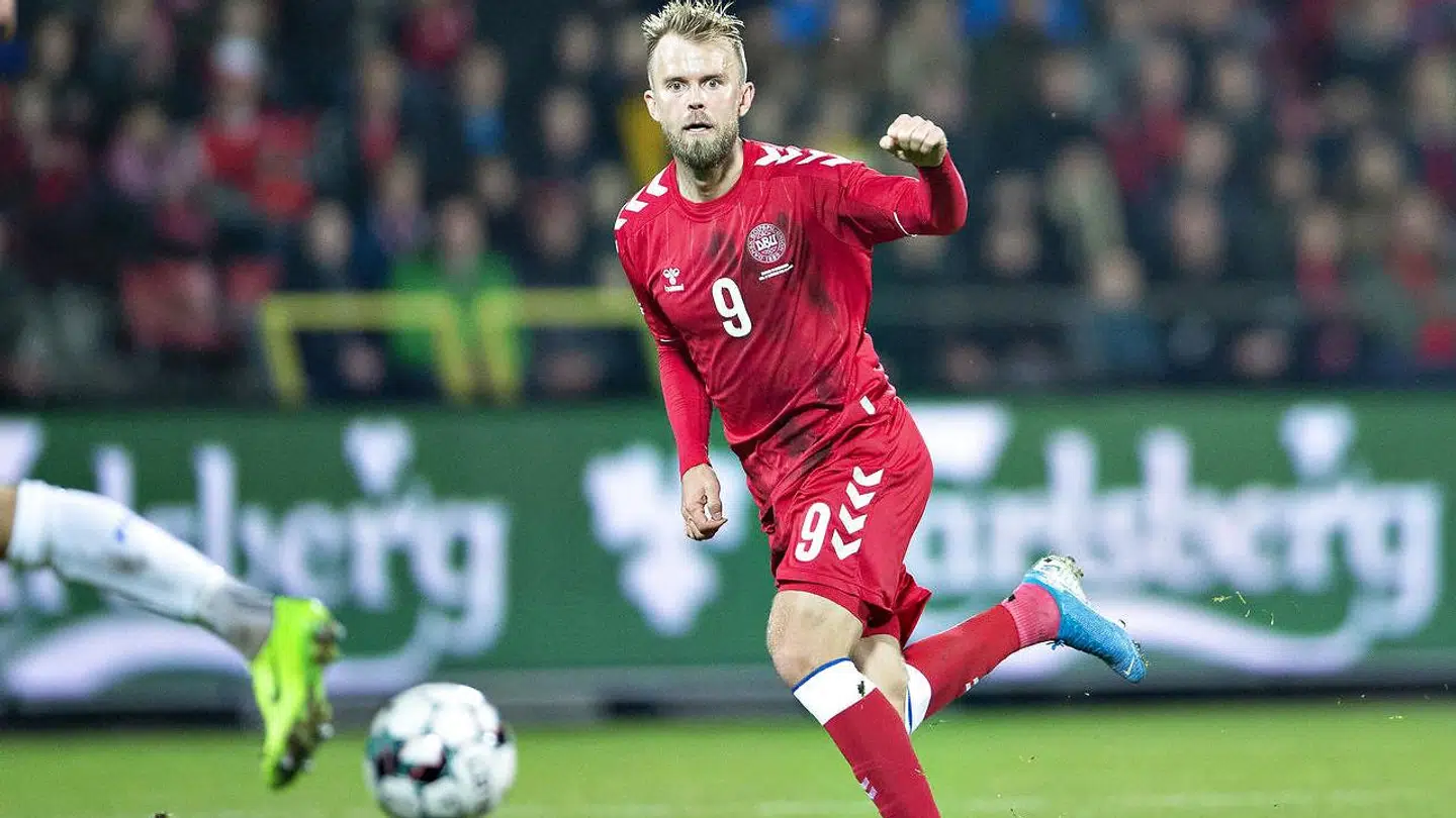 Danmarks Christian Gytkjær i venskabskampen Danmark mod Luxembourg på Aalborg Stadion, 15. oktober 2019 .. (Foto: Henning Bagger/Ritzau Scanpix)