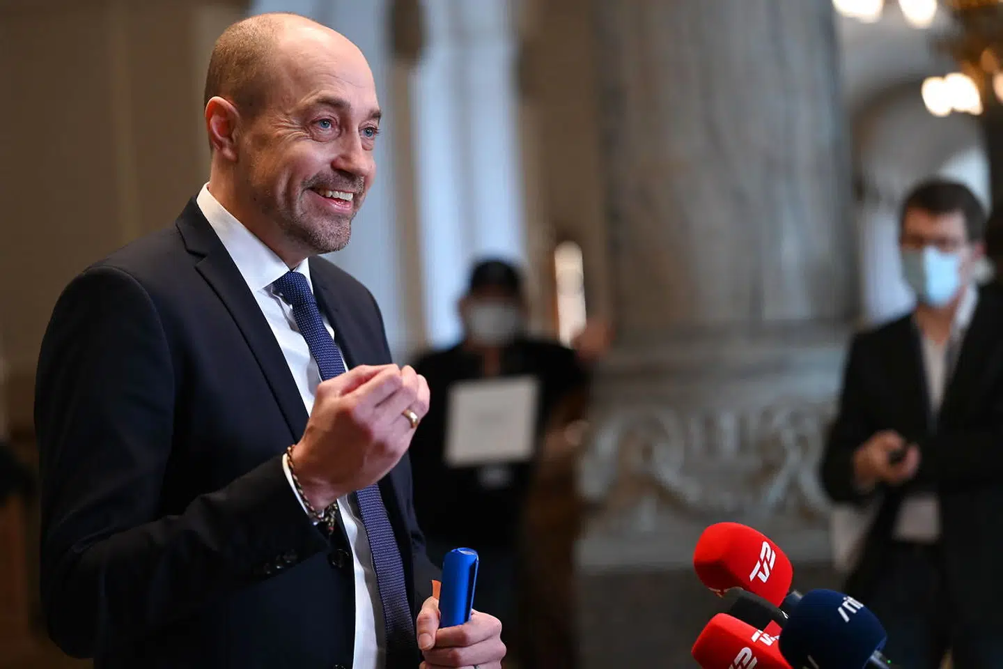 Sundhedsminister Magnus Heunicke holder pressemøde om genåbning af samfundet på Christiansborg onsdag den 24. februar 2021.
