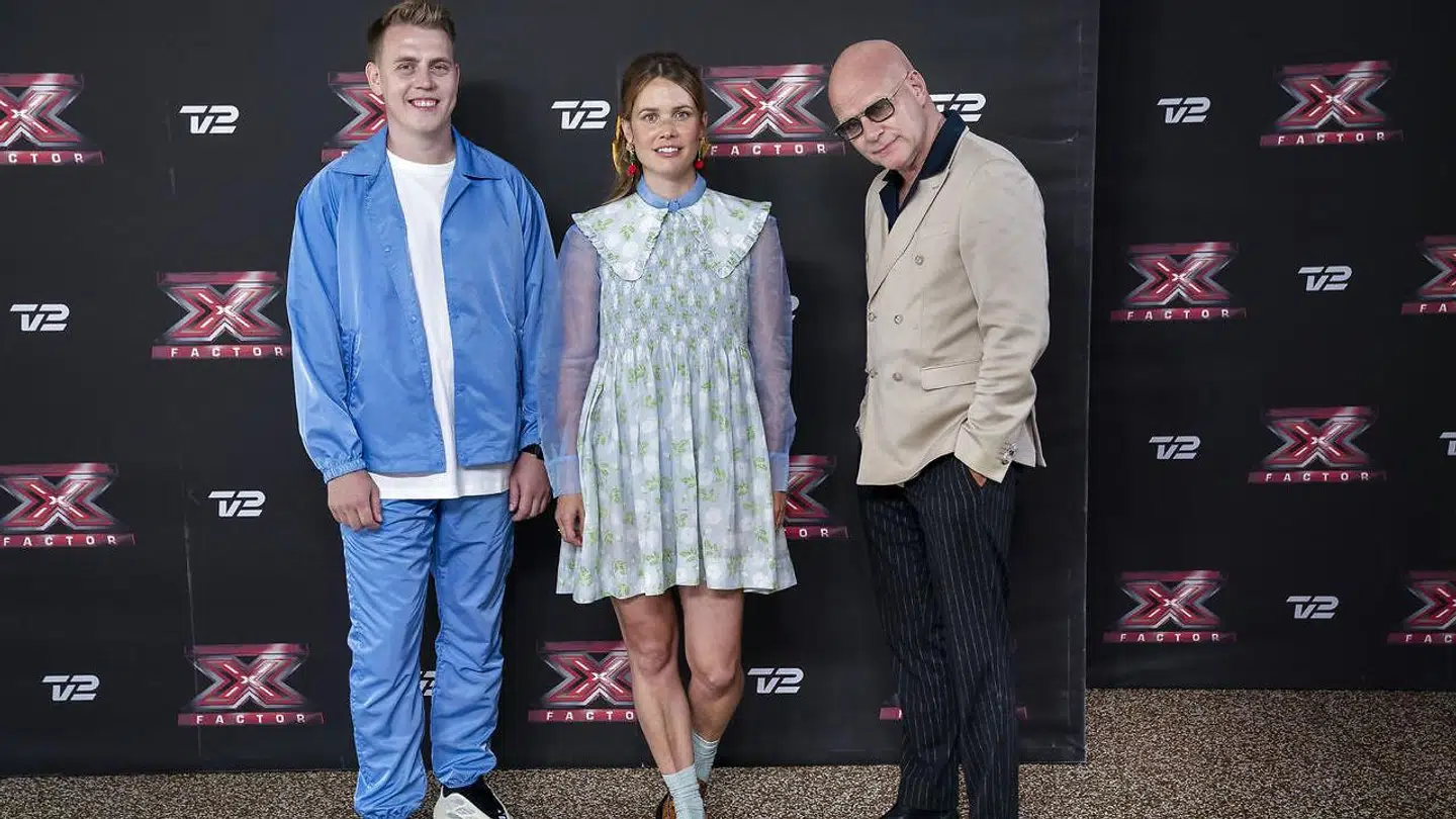 TV 2 præsenterer det nye dommerhold i 'X Factor 2021' på et pressemøde i Marketenderiet i Valby. Holdet er Thomas Blachman, Oh Land og DJ Martin Jensen. (Foto: Liselotte Sabroe/Ritzau Scanpix)