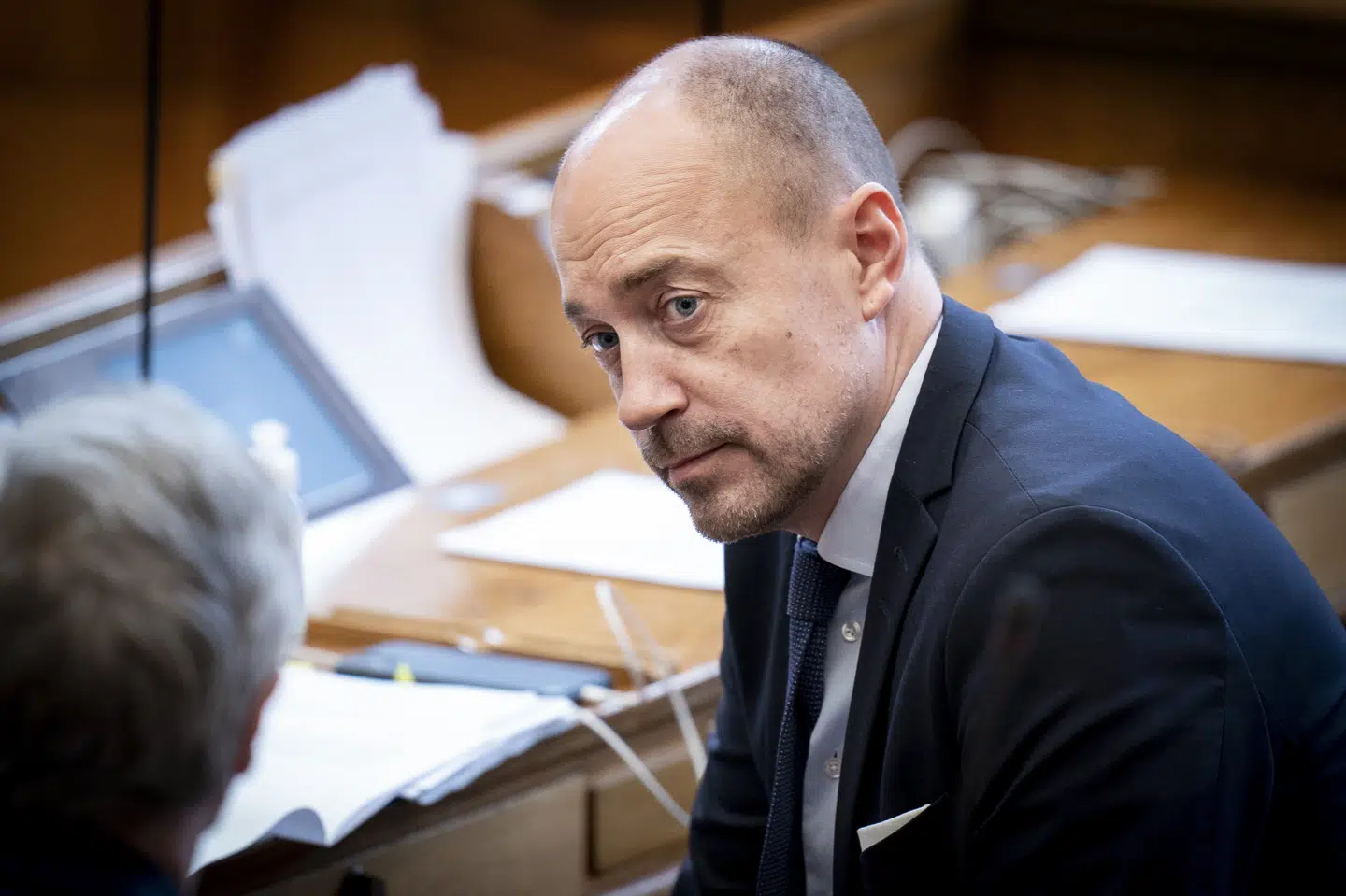 Sundhedsminister Magnus Heunicke (S) under møde i Salen om blandt andet forslag til epidemiloven. Liselotte Sabroe/Ritzau Scanpix