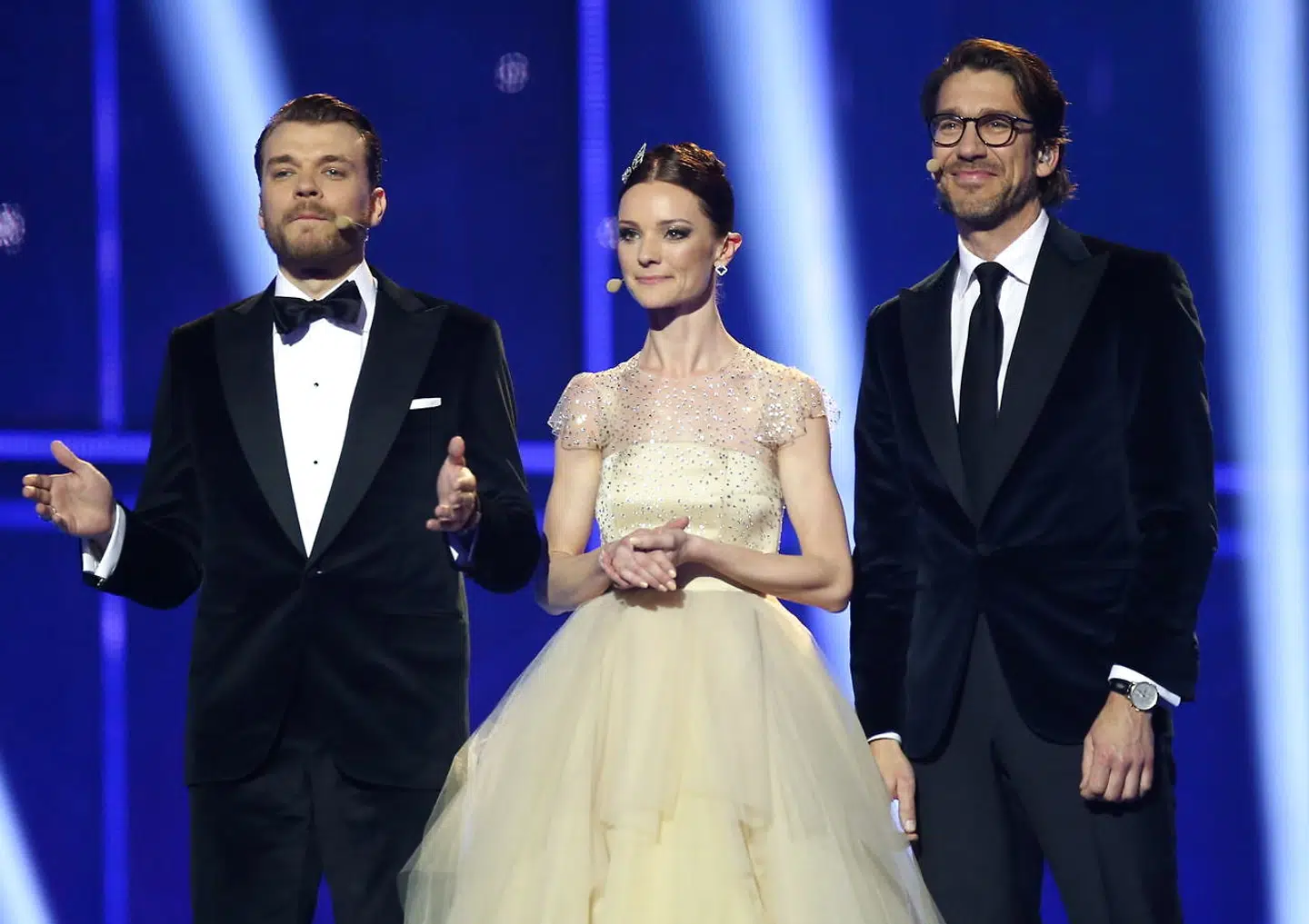 Lise Rønne var i 2014 vært ved det danske Eurovision-show på Refshaleøen i København sammen med Pilou Asbæk og Nikolaj Koppel.