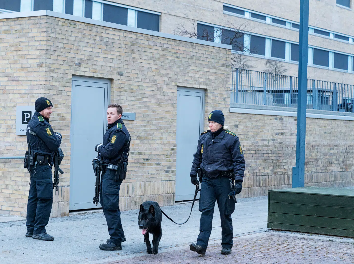 Maksimal sikkerhed ved Retten i Holbæk.