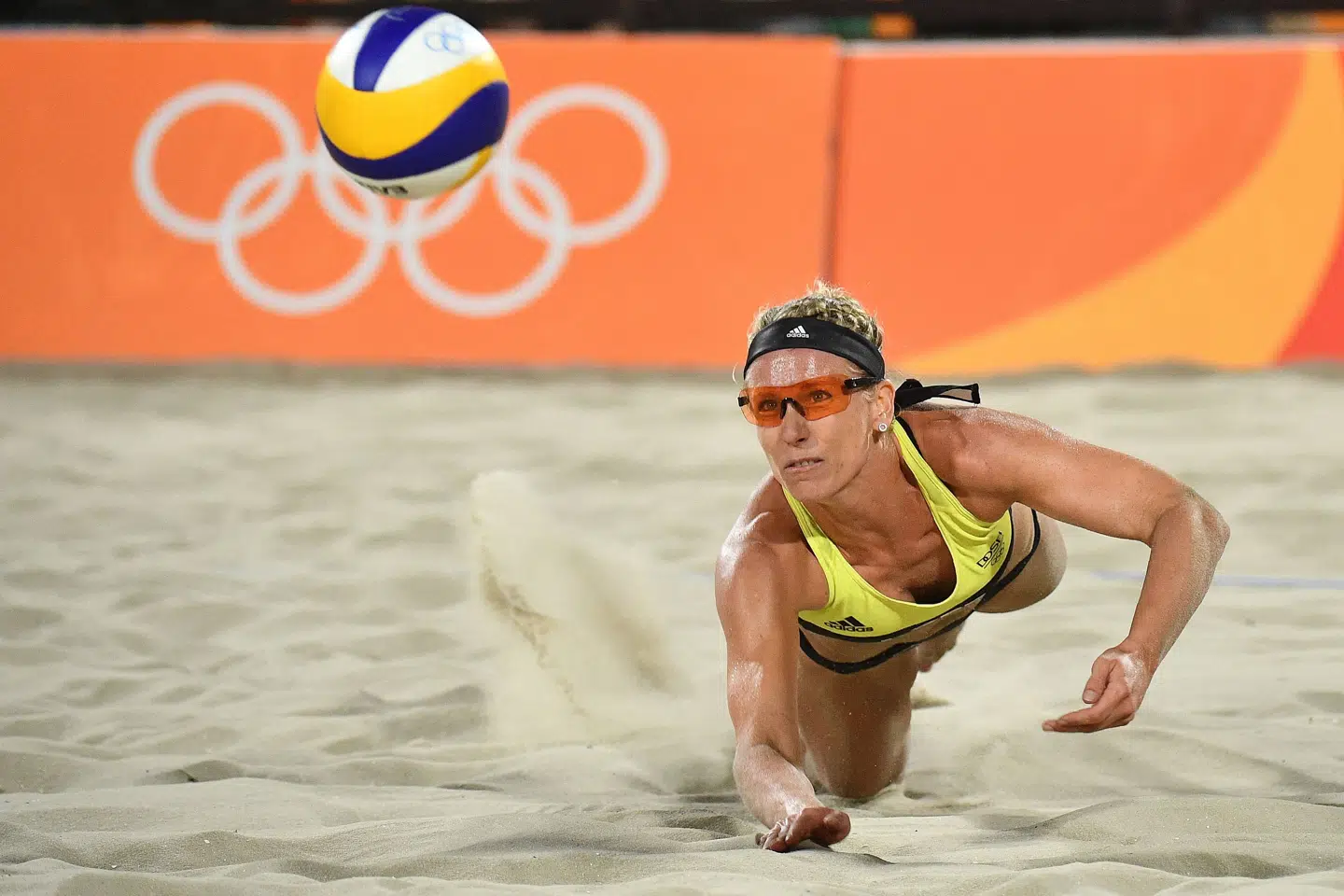 Karla Borger ses her under OL i Rio i 2016. Leon Neal/Ritzau Scanpix