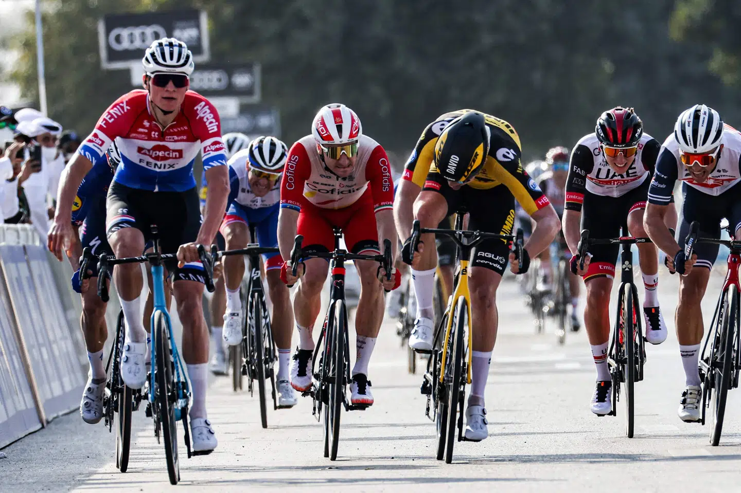 Mathieu van der Poel vandt, da World Touren søndag blev sat i gang. Giuseppe Cacace/Ritzau Scanpix