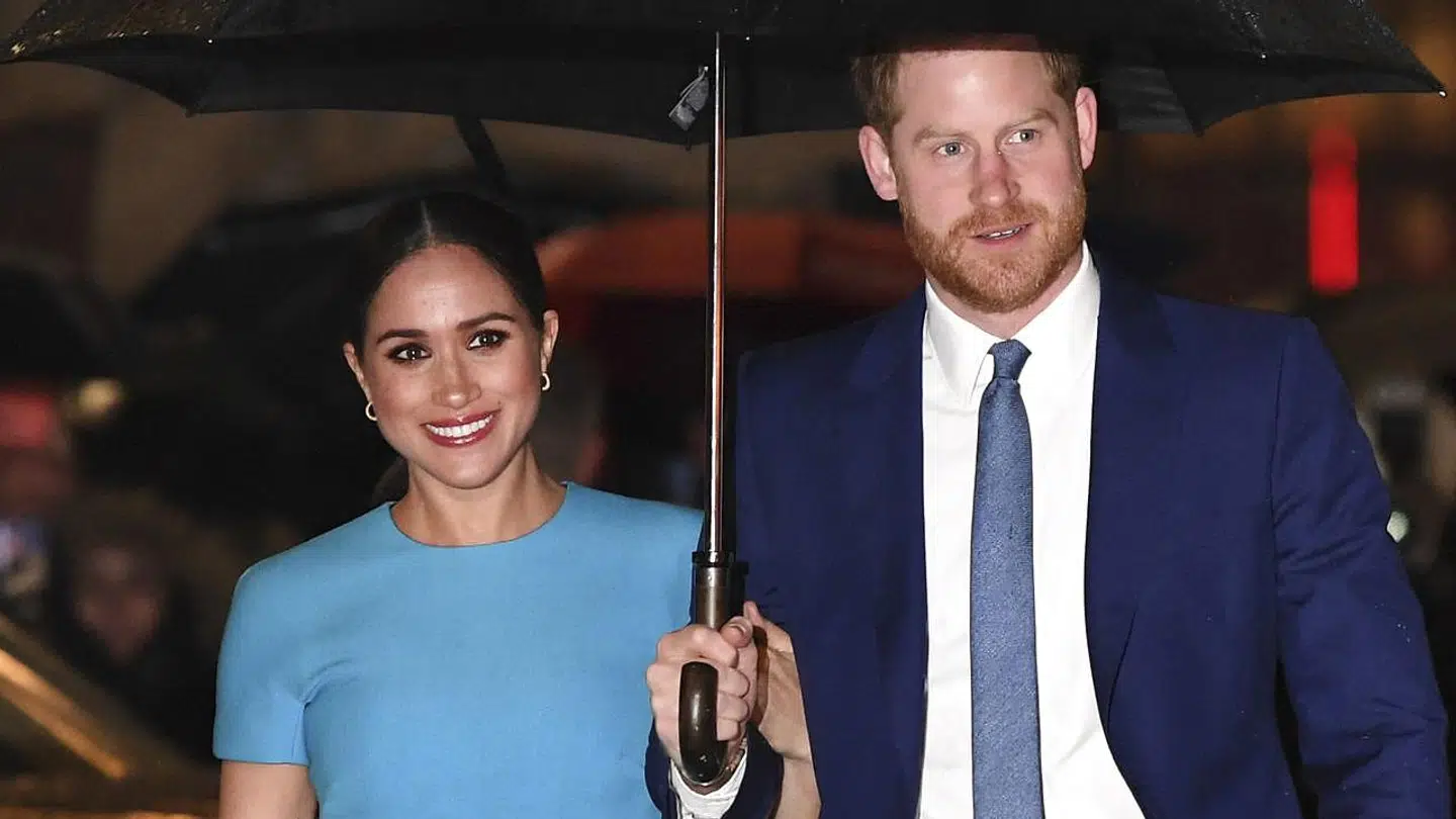 In this file photo taken on March 05, 2020 Britain's Prince Harry, Duke of Sussex (R) and Meghan, Duchess of Sussex arrive to attend the Endeavour Fund Awards at Mansion House in London. - Britain's Prince Harry will relinquish his honorary military appointments and patronages after confirming to Queen Elizabeth II that he and wife Meghan Markle will not return as working royals, Buckingham Palace announced on February 19, 2021. (Photo by DANIEL LEAL-OLIVAS / AFP)
