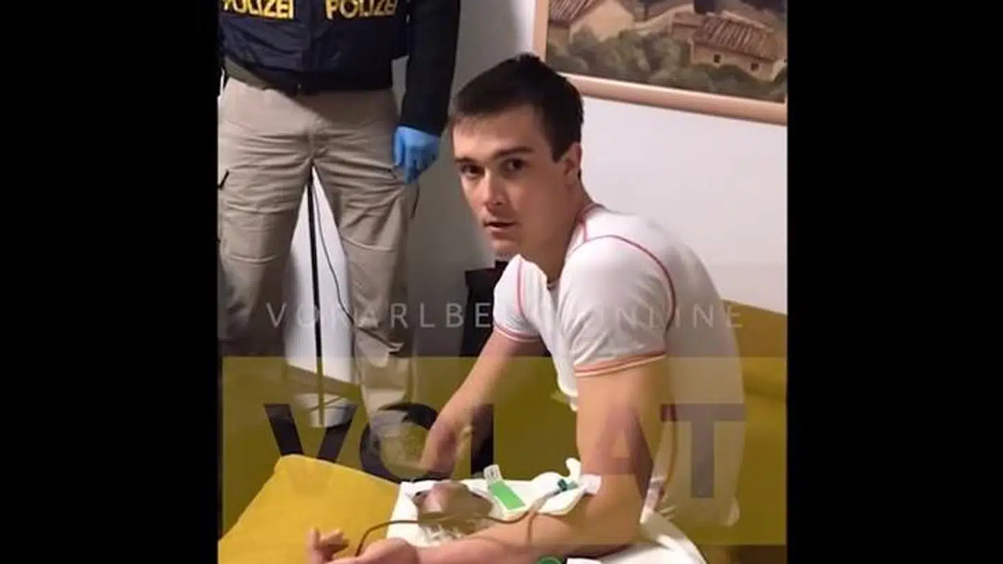 Skiløberen Max Hauke tages i færd med at dope sig.