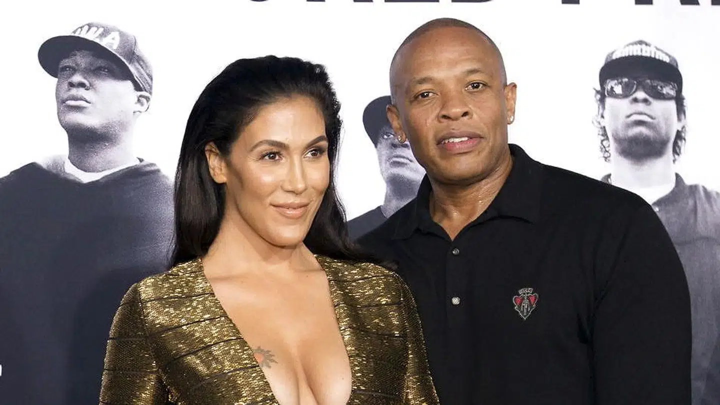 Arkivfoto af Dr. Dre og Nicole Young fra 2015.