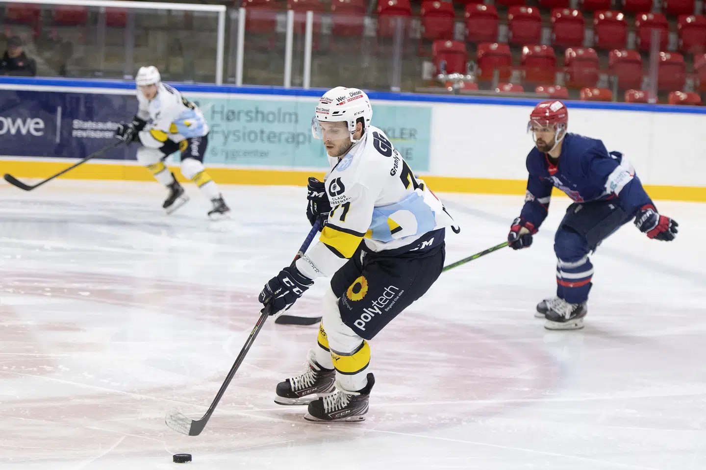 Craig Puffer blev matchvinder i overtiden for Esbjerg Energy i hjemmekampen mod Aalborg Pirates. (Arkivfoto) Thomas Sjørup/Ritzau Scanpix
