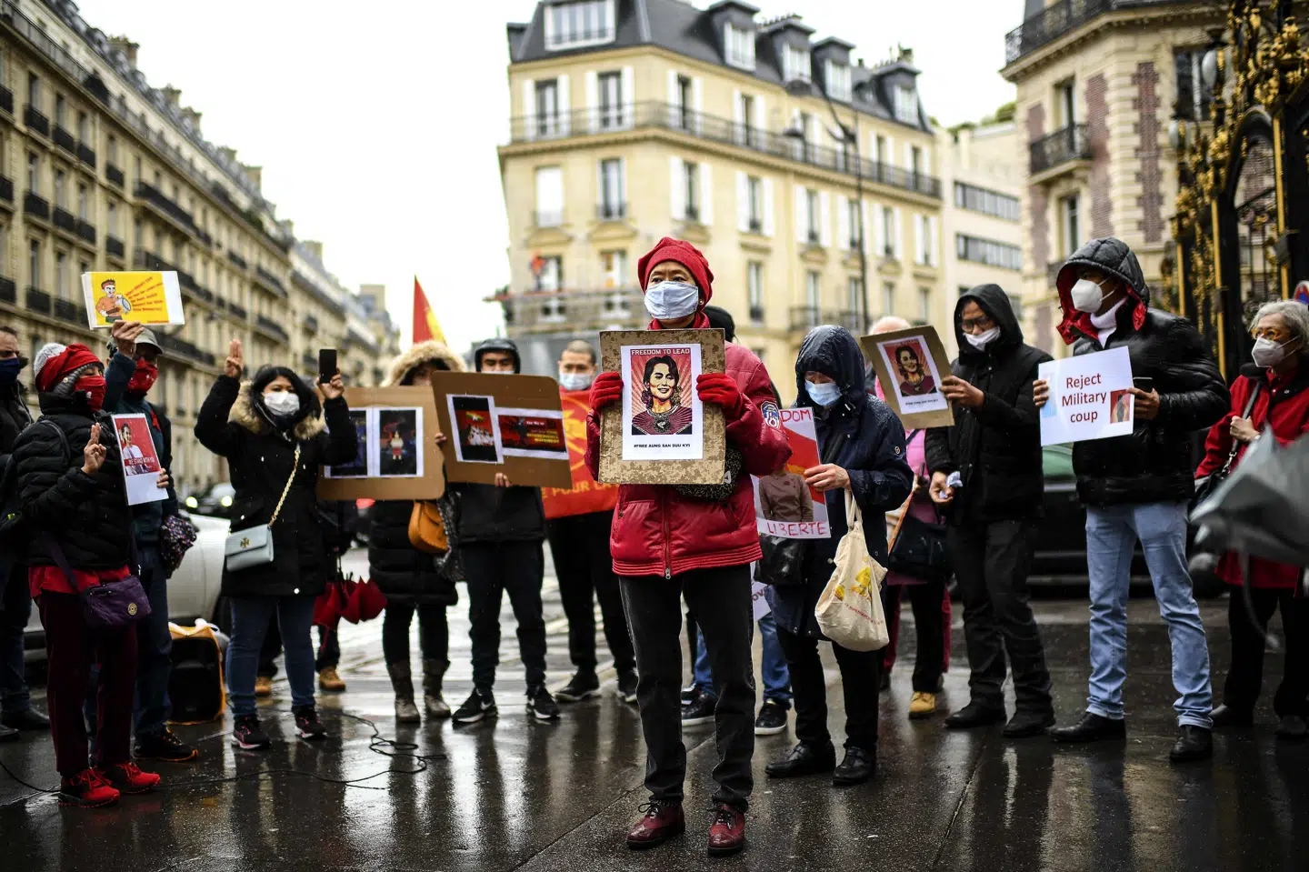 Der har været protester i Myanmar efter et militærkup 1. februar, hvor landets regering blev væltet. Christophe Archambault/Ritzau Scanpix