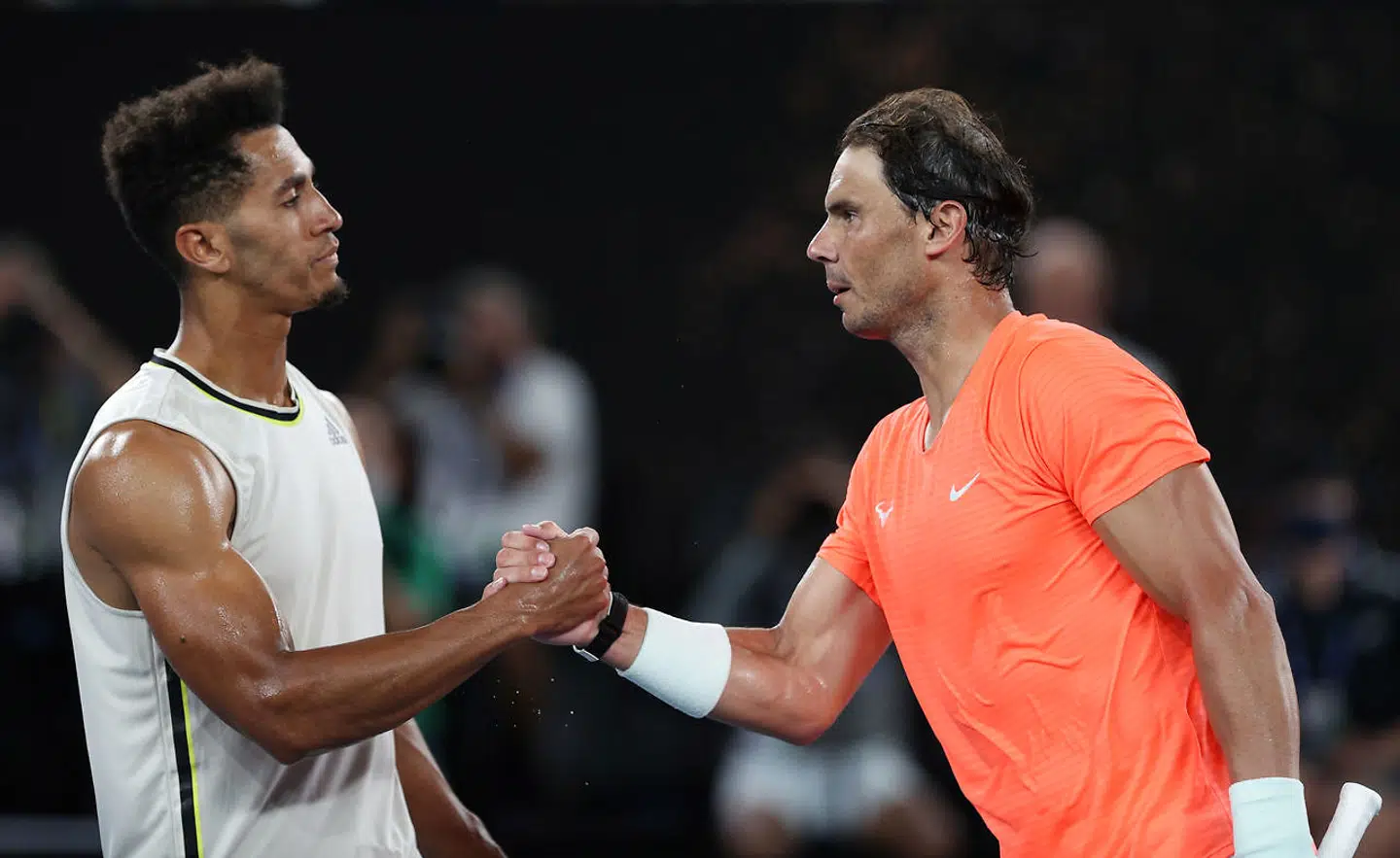 Tennis - Australian Open - Melbourne Park, Melbourne, Australia, February 11, 2021 Spain's Rafael Nadal after winning his second round match against Michael Mmoh of the U.S. REUTERS/Loren Elliott