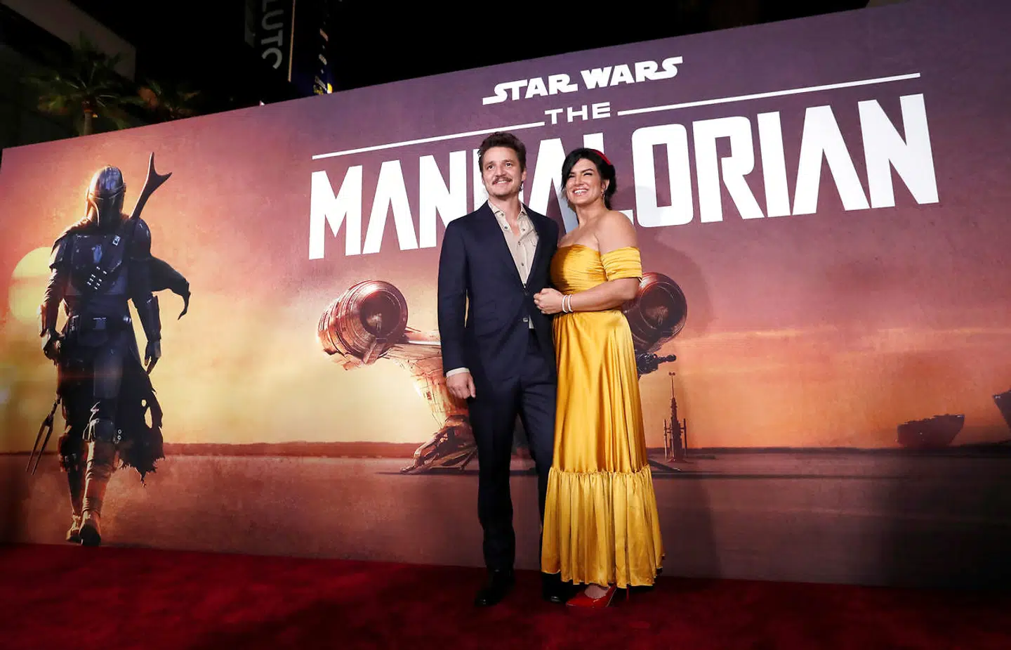 Cast members Pedro Pascal and Gina Carano pose at the premiere for the television series "The Mandalorian" in Los Angeles, California, U.S., November 13, 2019. REUTERS/Mario Anzuoni