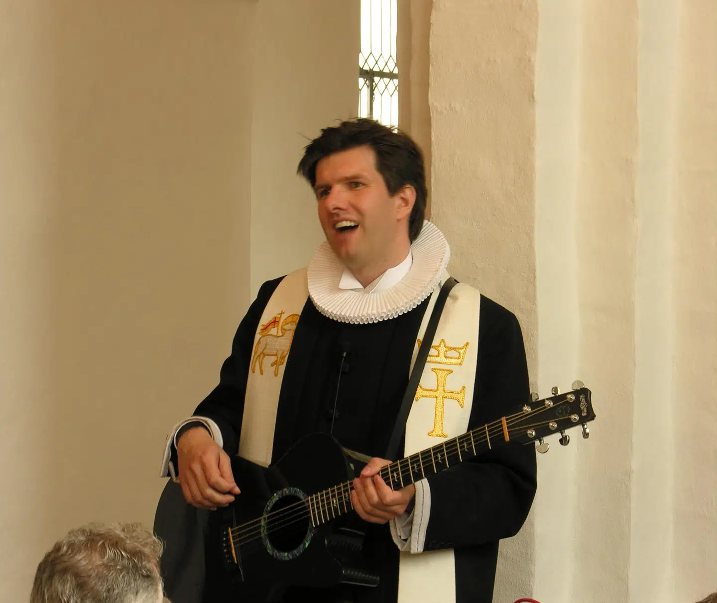 Thomas Gotthard til en konfirmation i Skibby Kirke.