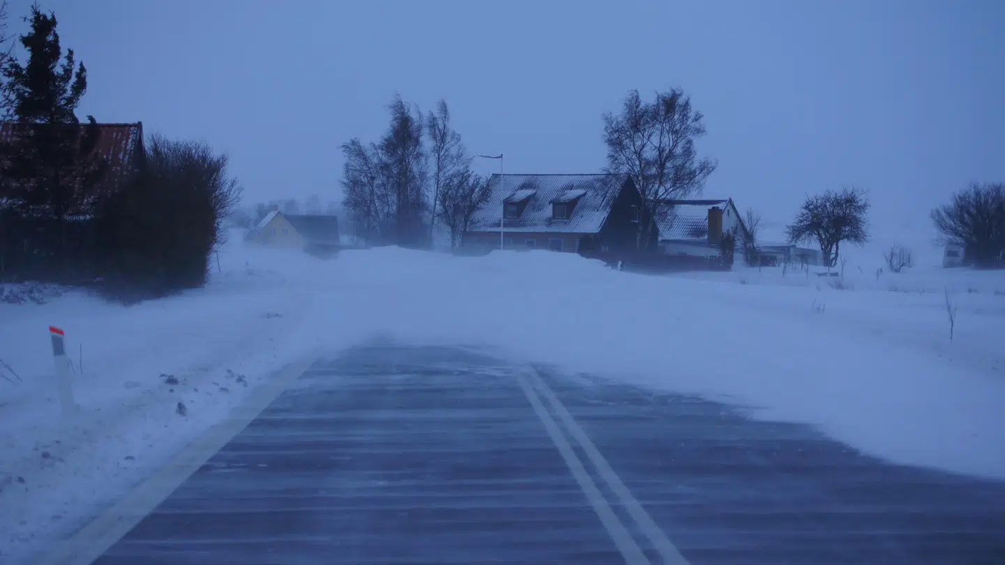 Bornholm får sne igen onsdag. Billedet her er taget tirsdag. Foto: presse-fotos.dk.