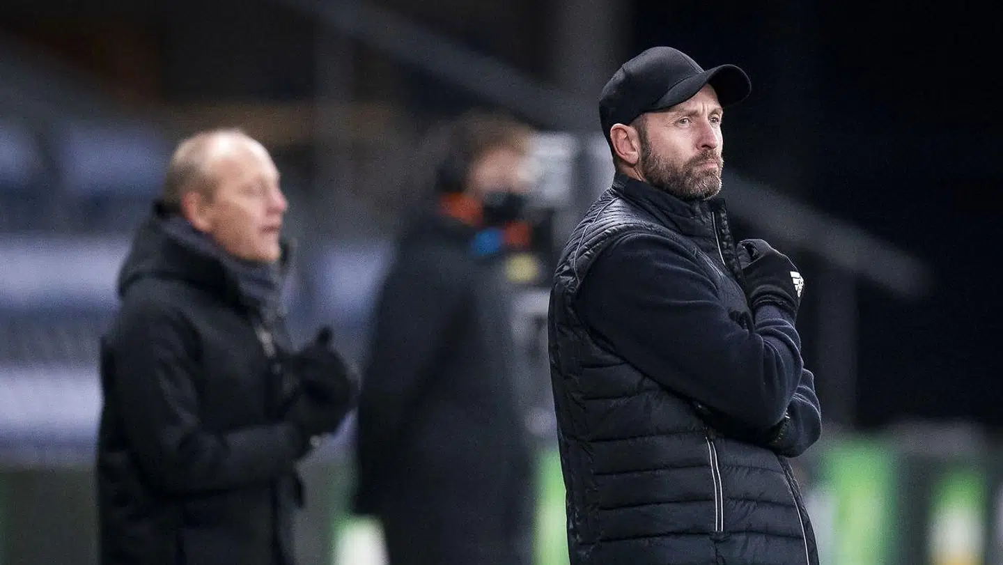 Carit Falch i spidsen for Lyngby under superligakampen mellem Brøndby IF- Lyngby BK på Brøndby Stadion, mandag den 30. november 2020.